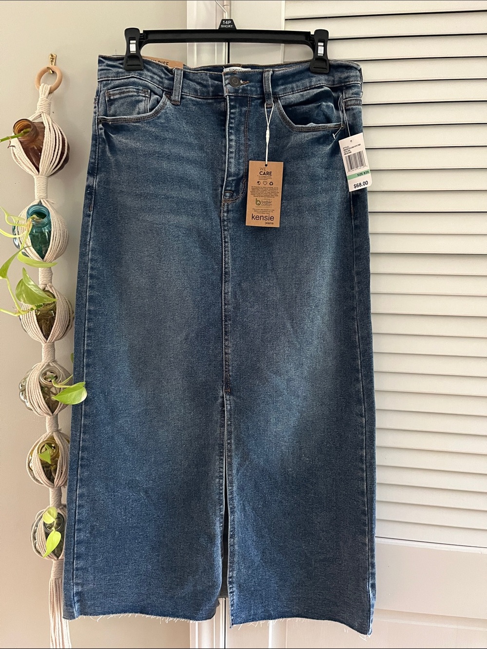 Kensie Straight-Leg Jeans Skirt in Medium Blue Wash